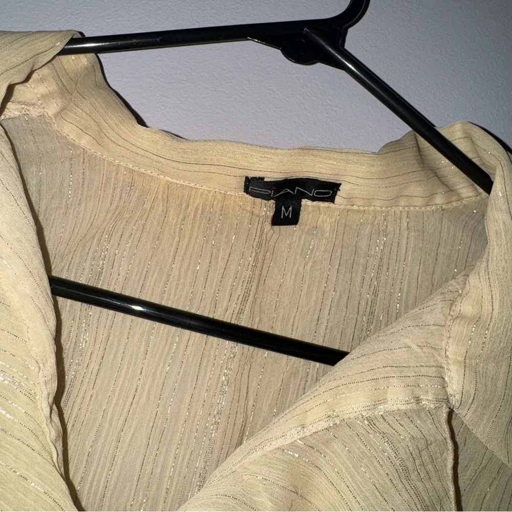Chic Beige Ruffle Blouse - Picture 4 of 5